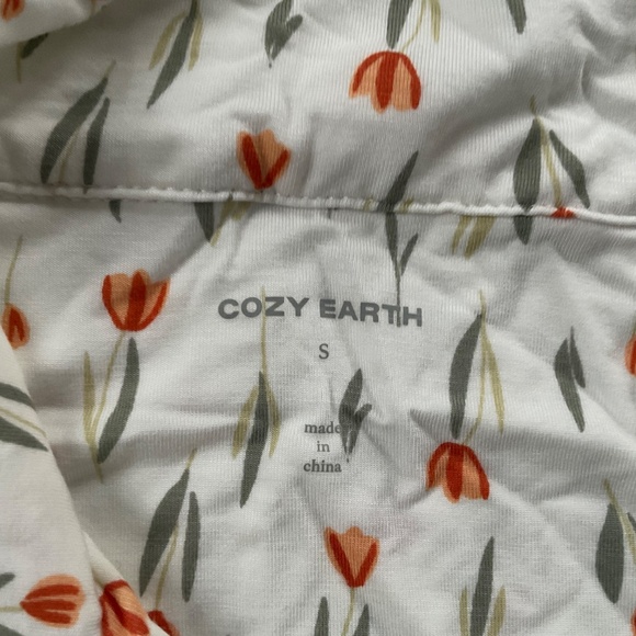 Cozy Earth Women’s Tulip Toile Short Sleeve Pajama Set Sz S Bamboo Luxury Soft - Picture 2 of 15